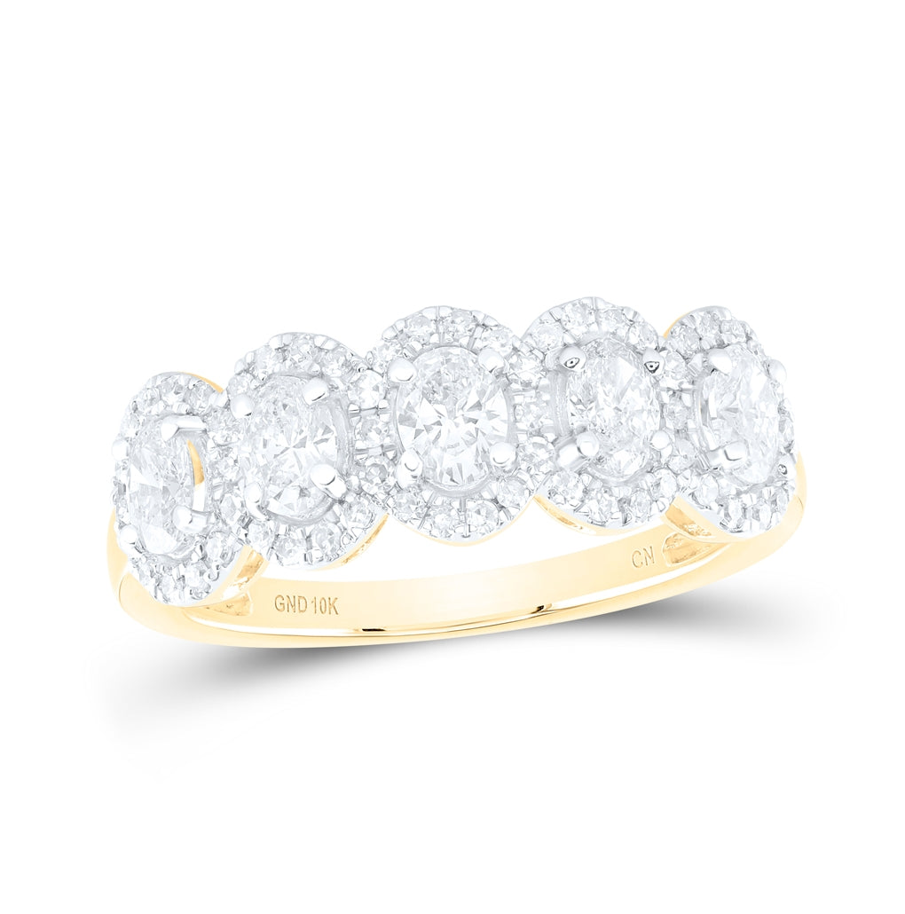 10kt Yellow Gold 1ctw Diamond Cn Oval Anniversary Fashion Band