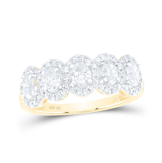 10kt Yellow Gold 1ctw Diamond Cn Oval Anniversary Fashion Band