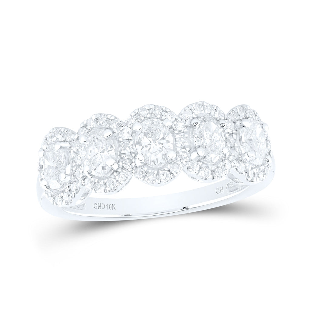 10kt Yellow Gold 1ctw Diamond Cn Oval Anniversary Fashion Band