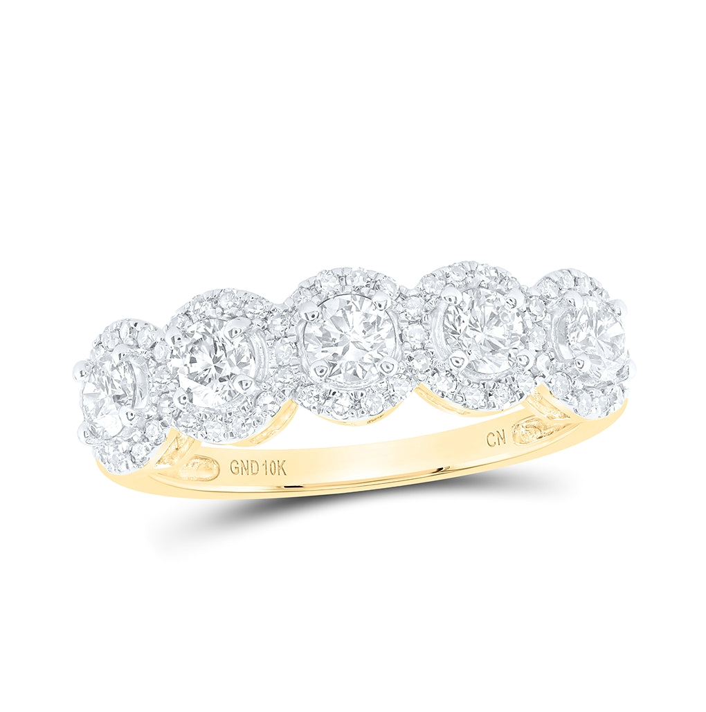 10kt Yellow Gold 1ctw Diamond Nk Round Dia Anniversary Fashion Band