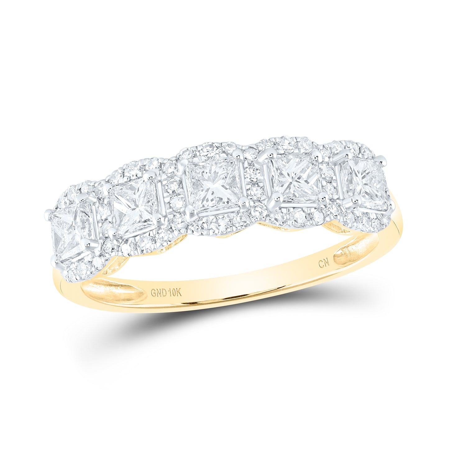 10kt Yellow Gold 1ctw Diamond Cn Princess Dia Anniversary Fashion Band