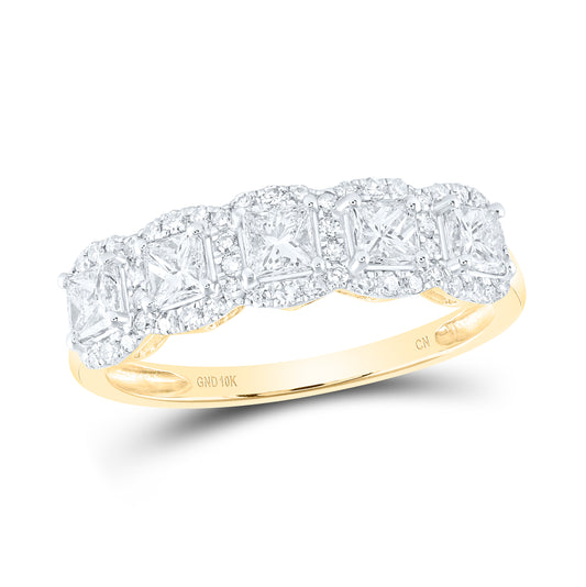 10kt Yellow Gold 1ctw Diamond Cn Princess Dia Anniversary Fashion Band