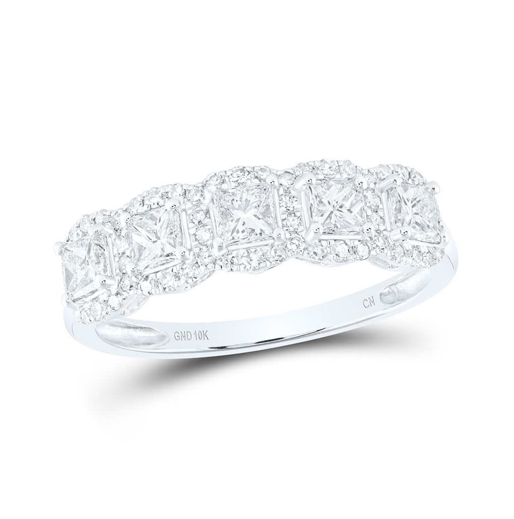 10kt Yellow Gold 1ctw Diamond Cn Princess Dia Anniversary Fashion Band