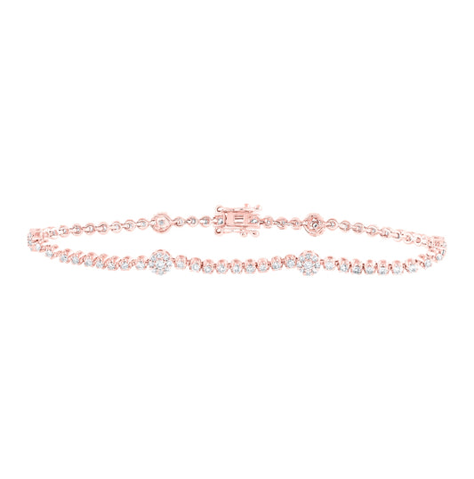 10kt Rose Gold 1 1/2ctw Diamond Nk Ladies Bracelet ( 7 Inch)