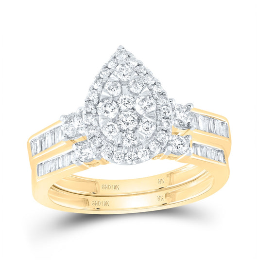 10kt Yellow Or White Gold 1 Ctw Diamond Nk Fashion Bridal Set