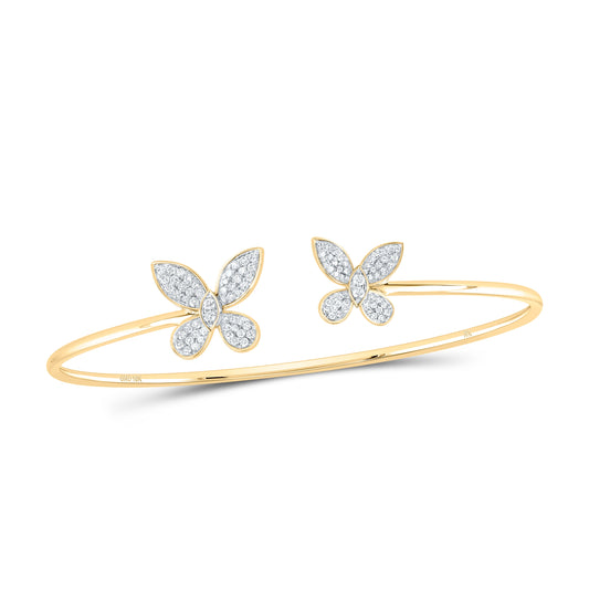 10kt Yellow Gold 1/2 Ctw Dia Nk Butterfly Fashion Bangle (60x48mm)
