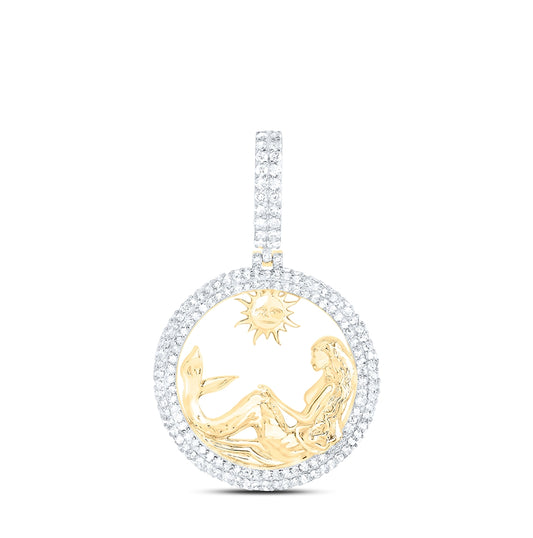 10kt Yellow Gold 1ctw Diamond Nk Mermaid Charm