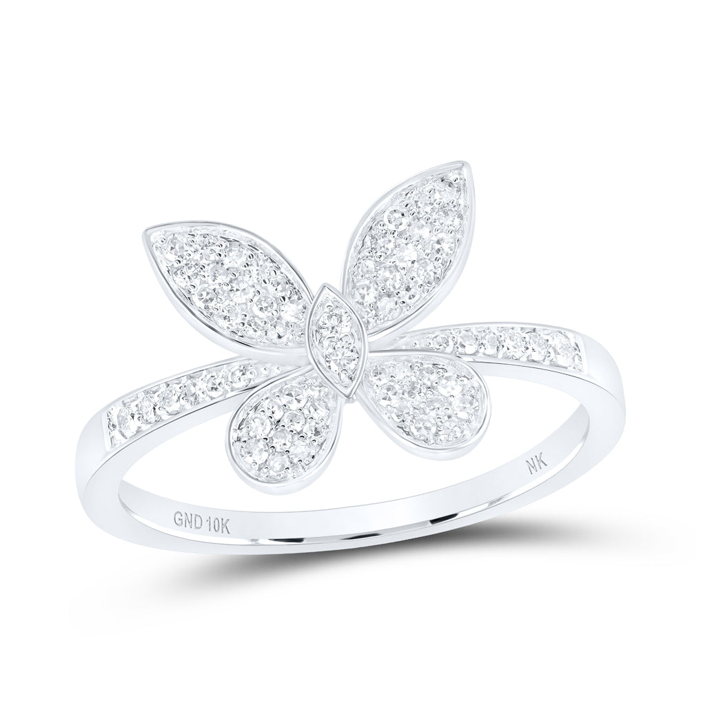 10kt Yellow Or White Or Rose Gold 1/3 Ctw Dia Nk Butterfly Fashion Ring