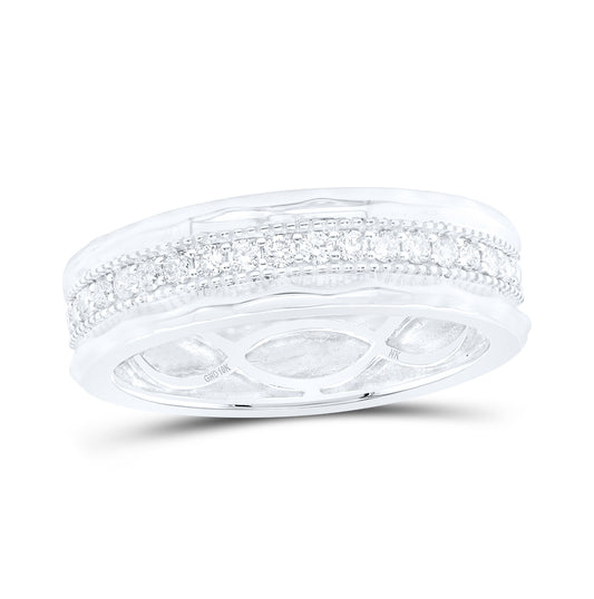 10kt White Gold 3/8ctw Diamond Nk Mens Band