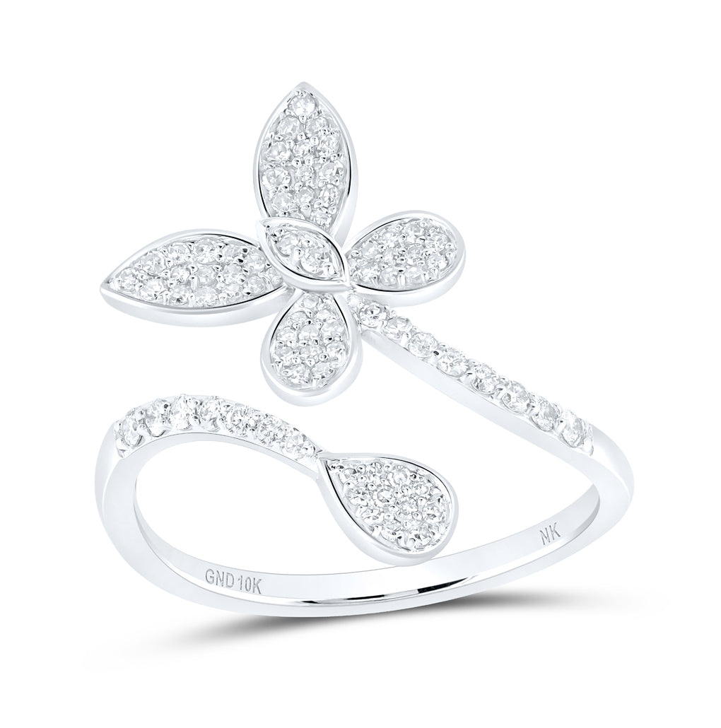 10kt Yellow Or White Or Rose Gold 1/3 Ctw Dia Nk Butterfly Fashion Ring