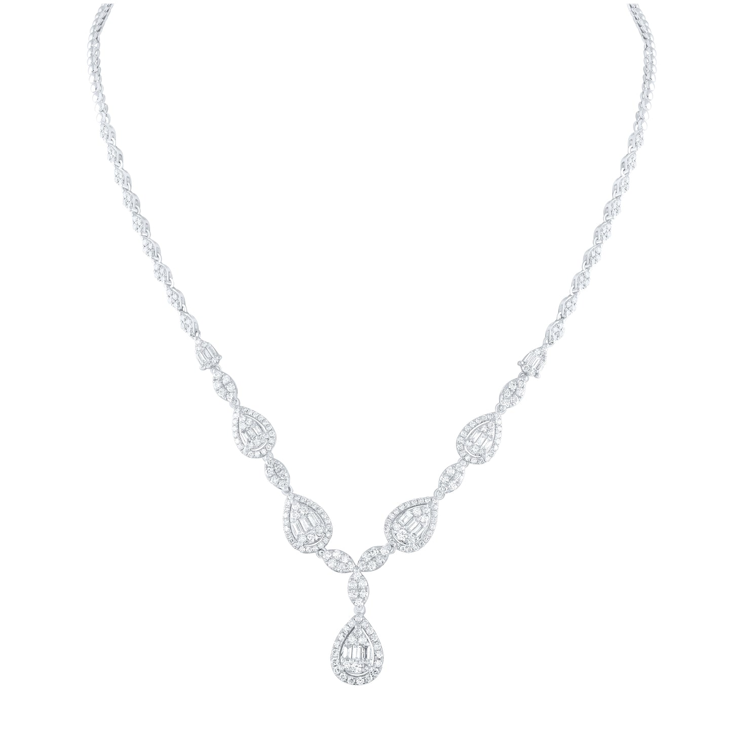 14kt White Gold 4 Ctw Diamond Ana M  Fashion Necklace (17 Inch)