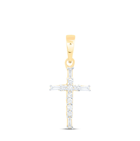 10K Yellow Or White Or Rose Gold 1/10 Ctw Dia Nk Gift Cross Pendant
