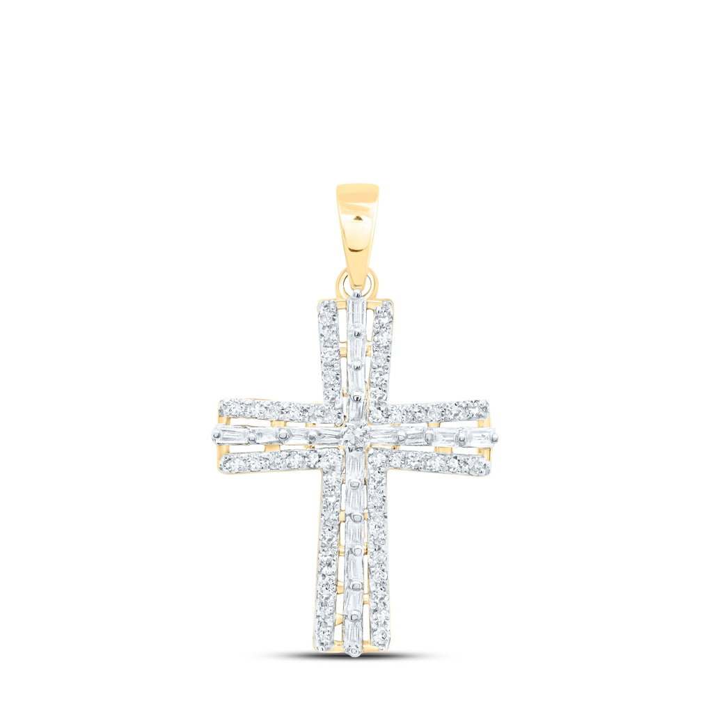 10K Yellow Or White Or Rose Gold 1/3 Ctw Dia Nk Gift Cross Pendant