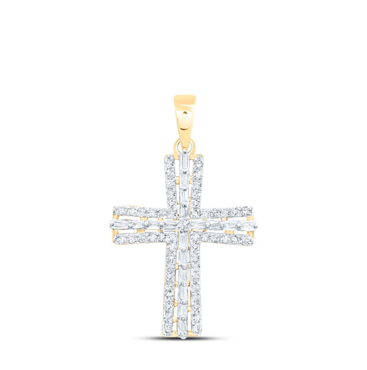 10K Yellow Or White Or Rose Gold 1/3 Ctw Dia Nk Gift Cross Pendant