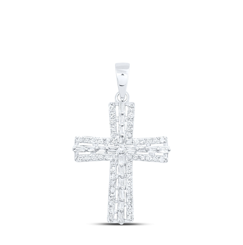 10K Yellow Or White Or Rose Gold 1/3 Ctw Dia Nk Gift Cross Pendant