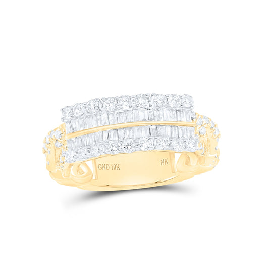 10kt Yellow Gold 1 5/8ctw Diamond Nk Mens Band