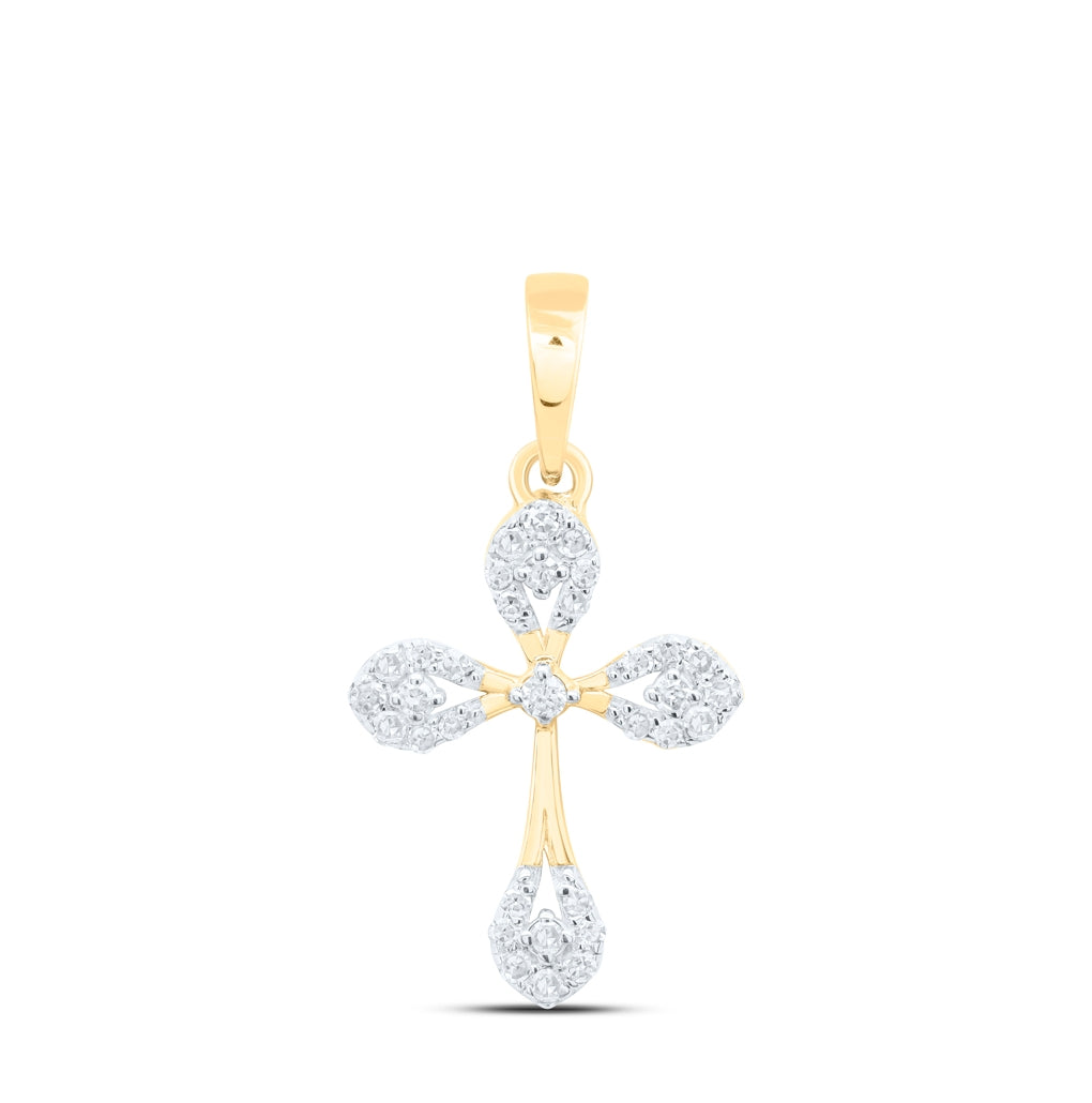 10K Yellow Or White Or Rose Gold 1/8 Ctw Dia Nk Gift Cross Pendant