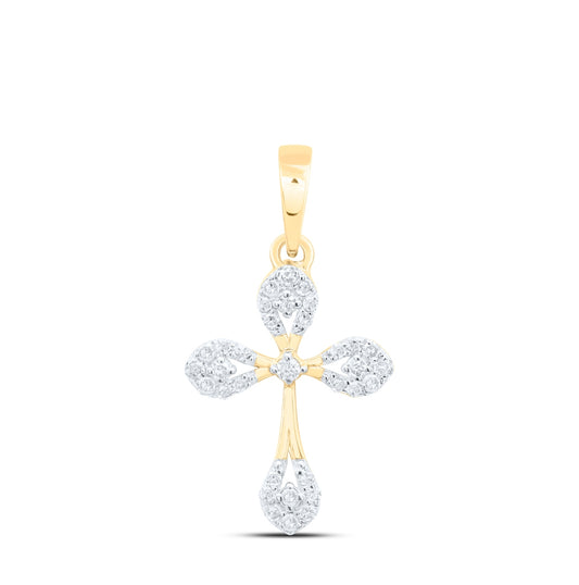 10K Yellow Or White Or Rose Gold 1/8 Ctw Dia Nk Gift Cross Pendant