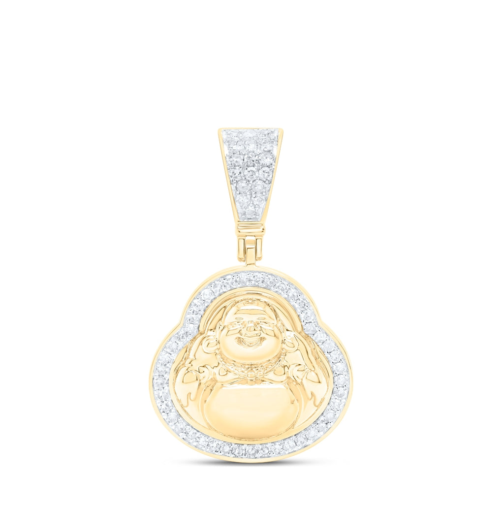 10kt Yellow Gold 1/3ctw Diamond Nk Buddha Charm