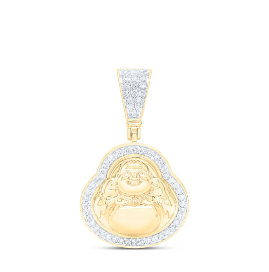 10kt Yellow Gold 1/3ctw Diamond Nk Buddha Charm