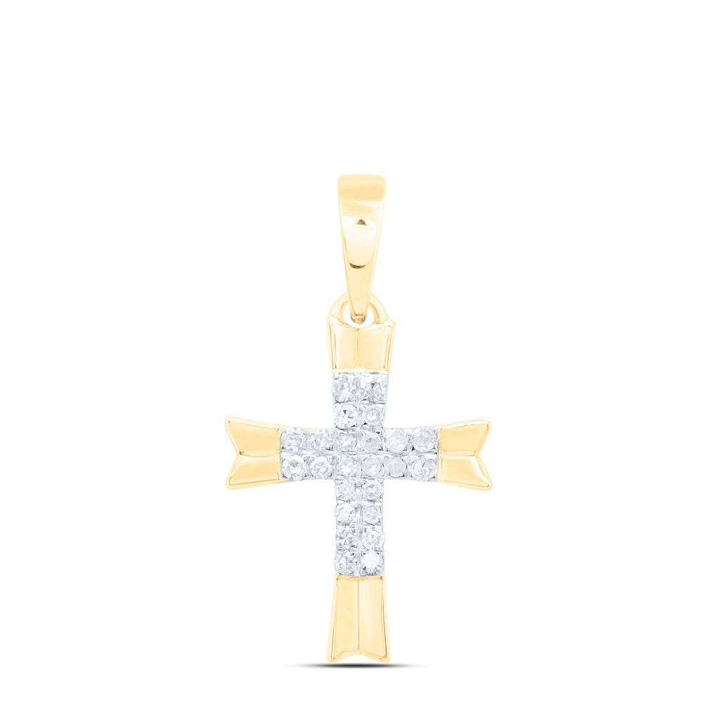 10K Yellow Or White Or Rose Gold 1/12 Ctw Dia Nk Gift Cross Pendant