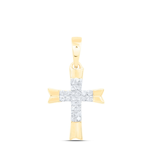 10K Yellow Or White Or Rose Gold 1/12 Ctw Dia Nk Gift Cross Pendant