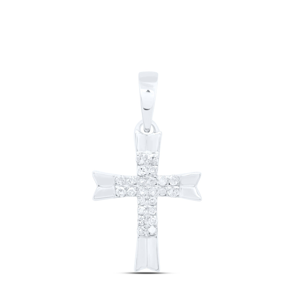 10K Yellow Or White Or Rose Gold 1/12 Ctw Dia Nk Gift Cross Pendant