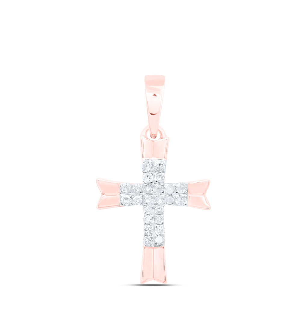 10K Yellow Or White Or Rose Gold 1/12 Ctw Dia Nk Gift Cross Pendant