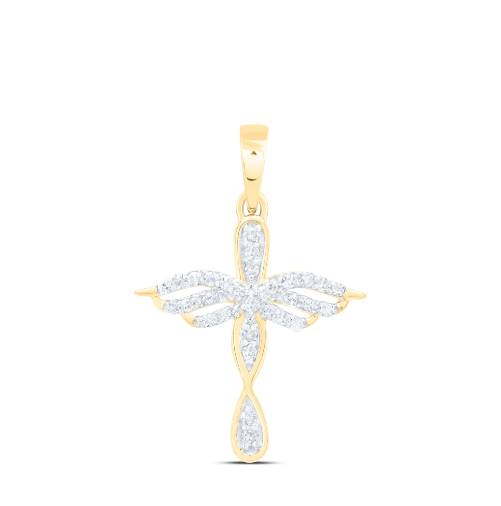 10K Yellow Or White Or Rose Gold 1/8 Ctw Dia Nk Gift Cross Pendant