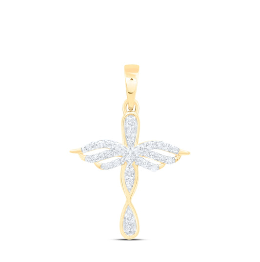 10K Yellow Or White Or Rose Gold 1/8 Ctw Dia Nk Gift Cross Pendant