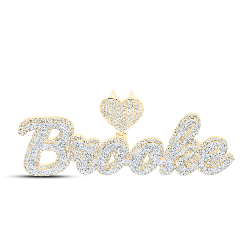 10kt Yellow Gold 3 1/2 Ctw Diamond Nk "brooke" Mens Charm
