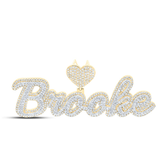 10kt Yellow Gold 3 1/2 Ctw Diamond Nk "brooke" Mens Charm