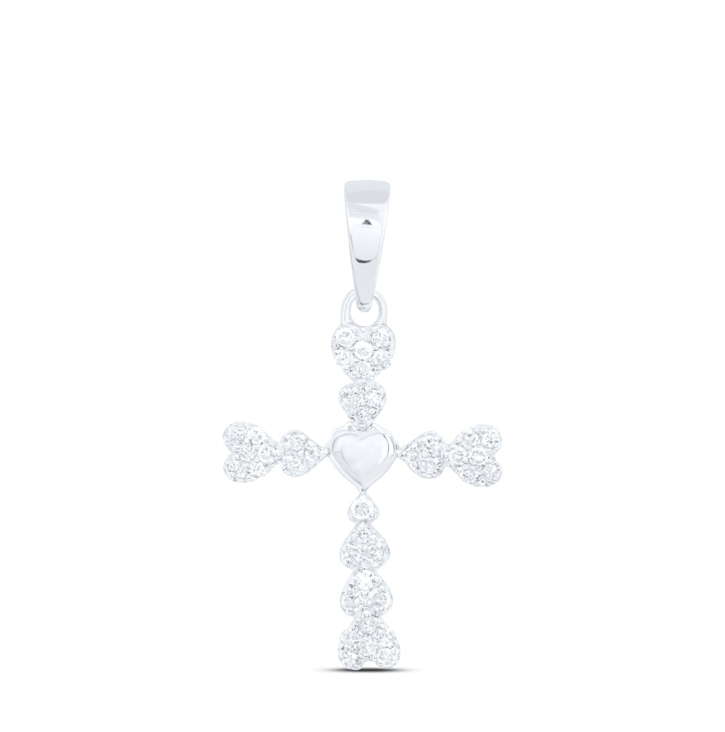 10K Yellow Or White Or Rose Gold 1/10 Ctw Dia Nk Gift Cross Pendant