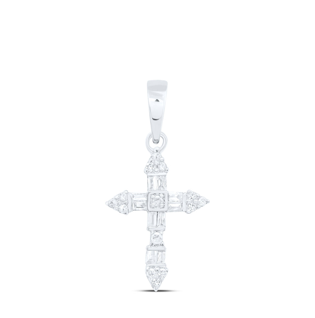 10K Yellow Or White Or Rose Gold 1/10 Ctw Dia Nk Gift Cross Pendant