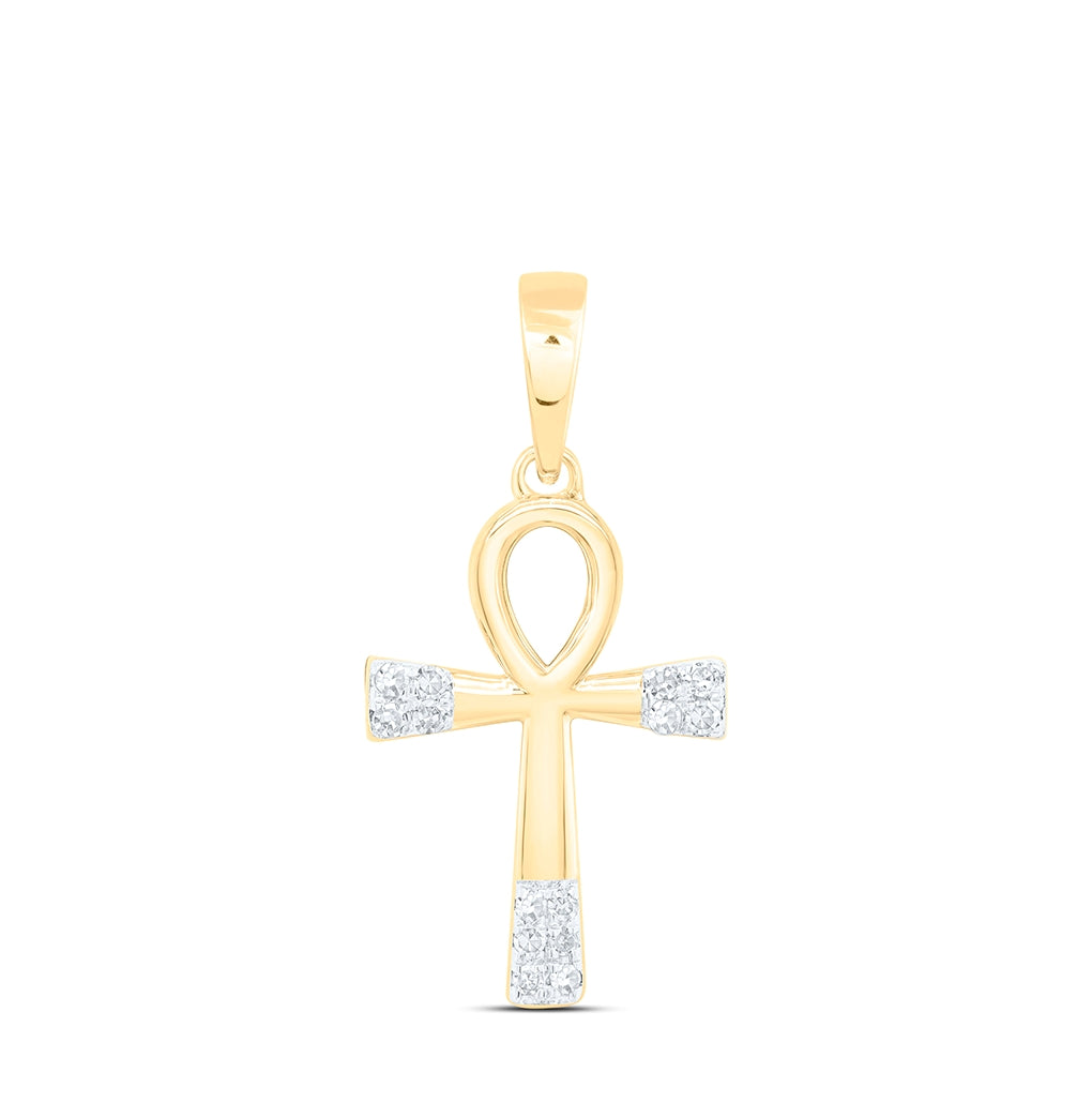 10K Yellow Or White Or Rose Gold 1/20 Ctw Dia Nk Gift Cross Pendant