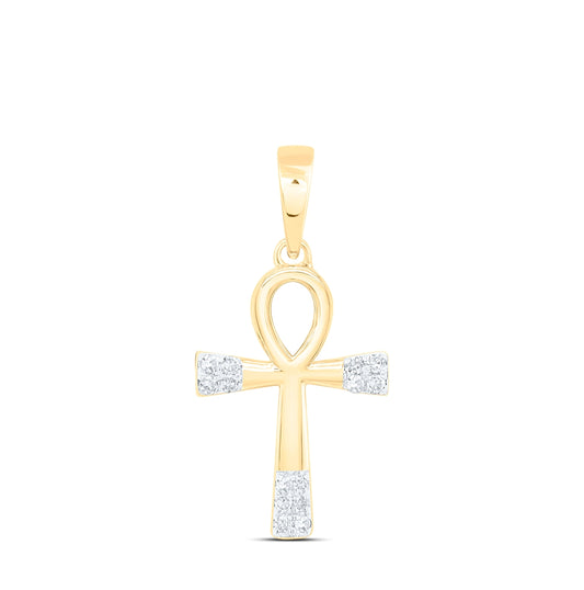 10K Yellow Or White Or Rose Gold 1/20 Ctw Dia Nk Gift Cross Pendant