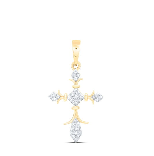 10K Yellow Or White Or Rose Gold 1/10 Ctw Dia Nk Gift Cross Pendant