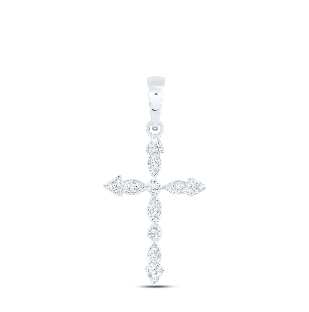 10K Yellow Or White Or Rose Gold 1/12 Ctw Dia Nk Gift Cross Pendant