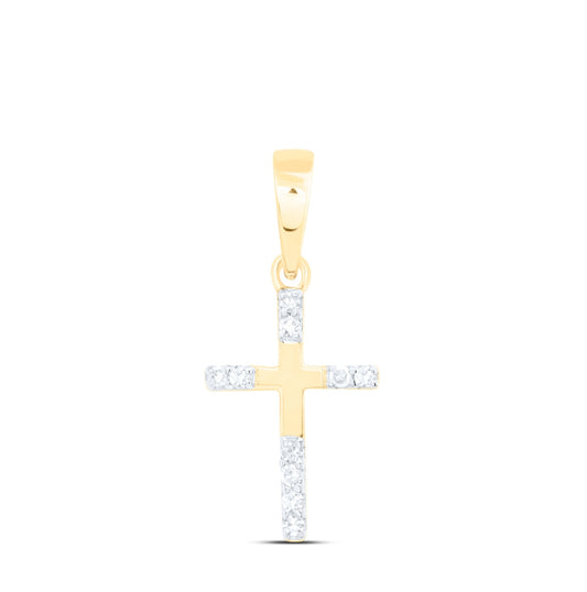 10K Yellow Or White Or Rose Gold 1/20 Ctw Dia Nk Gift Cross Pendant