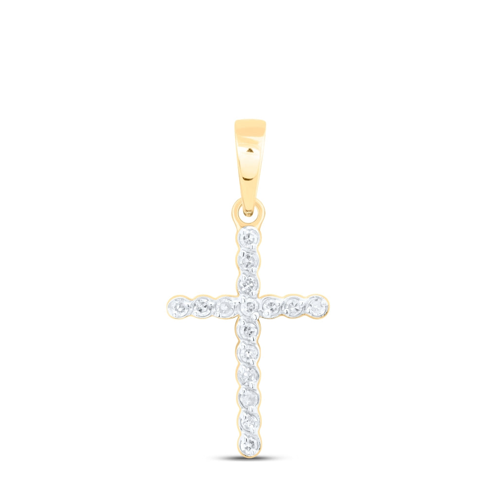 10K Yellow Or White Or Rose Gold 1/10 Ctw Dia Nk Gift Cross Pendant