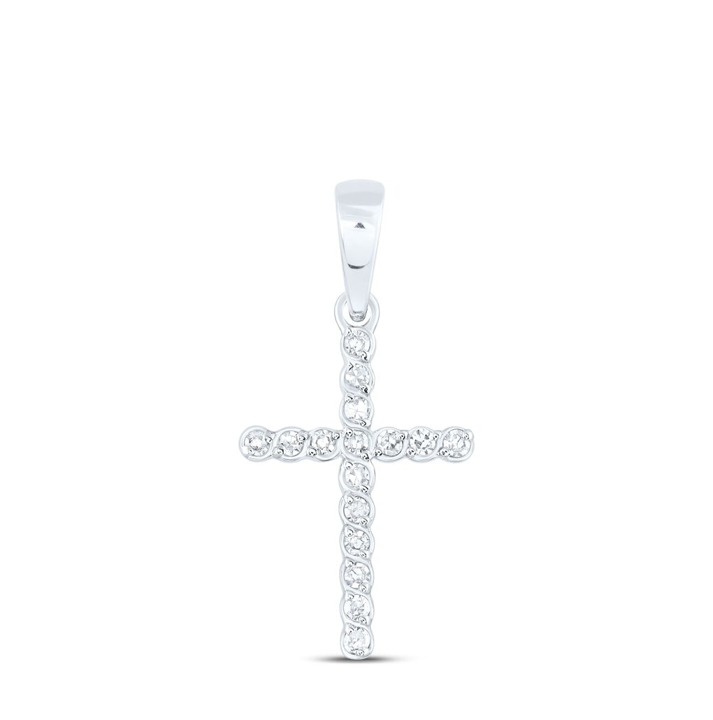 10K Yellow Or White Or Rose Gold 1/10 Ctw Dia Nk Gift Cross Pendant