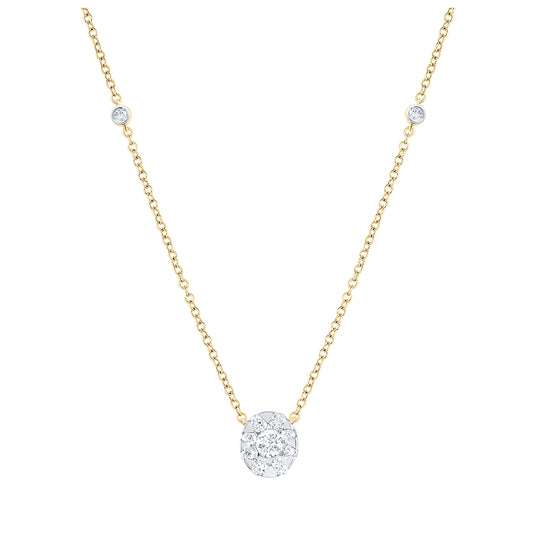 14kt Yellow Gold 5/8ctw Diamond Cn Fashion Round Shape Necklace(18 Inch)