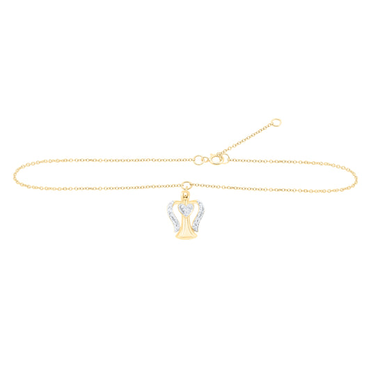 10kt Yellow Or White Gold 1/20ctw Diamond Nk Gift Anklet (9 Inch)