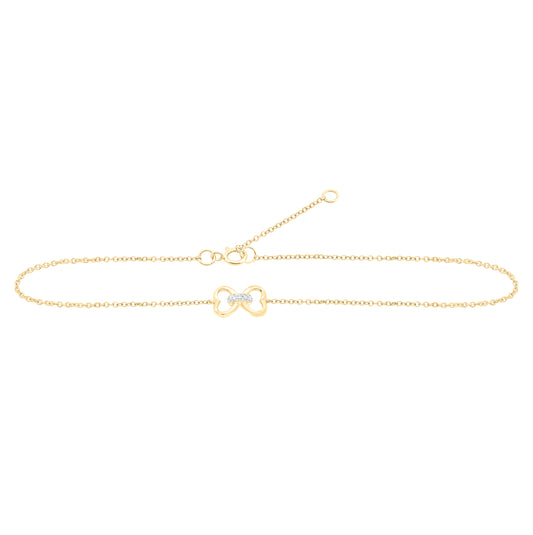 10kt Yellow Or White Gold 0.03ctw Diamond Nk Gift Anklet (9 Inch)