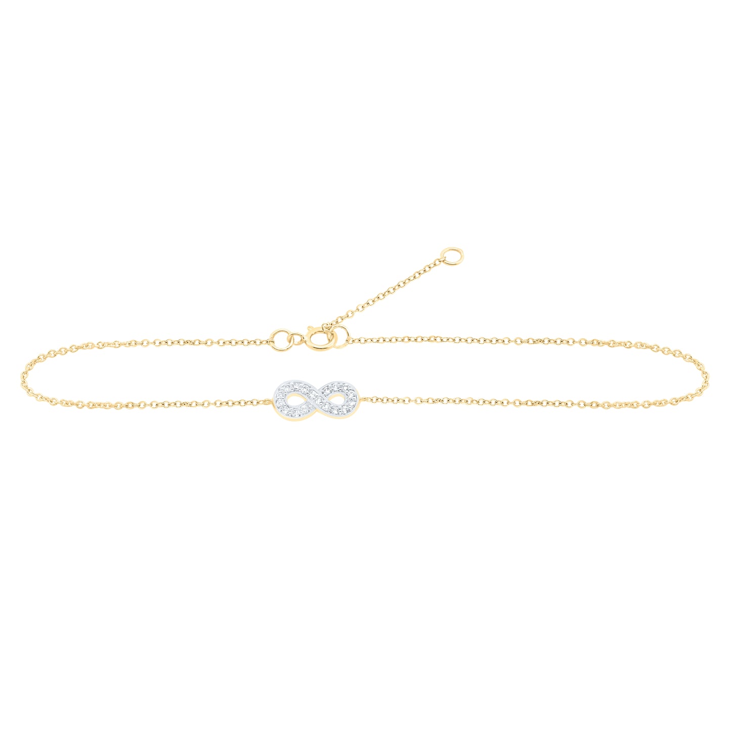 10kt Yellow Gold 1/10 ct. Dia Nk Gift Anklet (9 Inch)