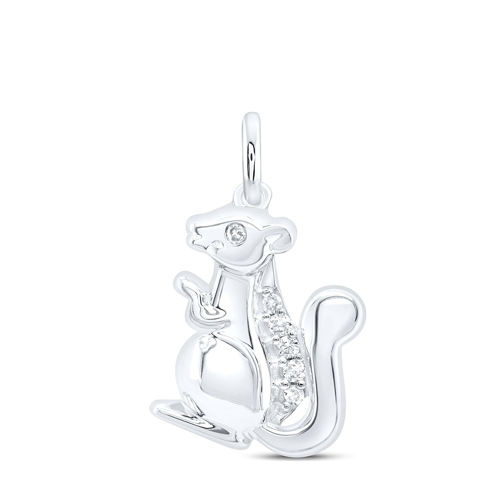 10K White Gold 0.033ct. Diamond Nk Gift Pendant
