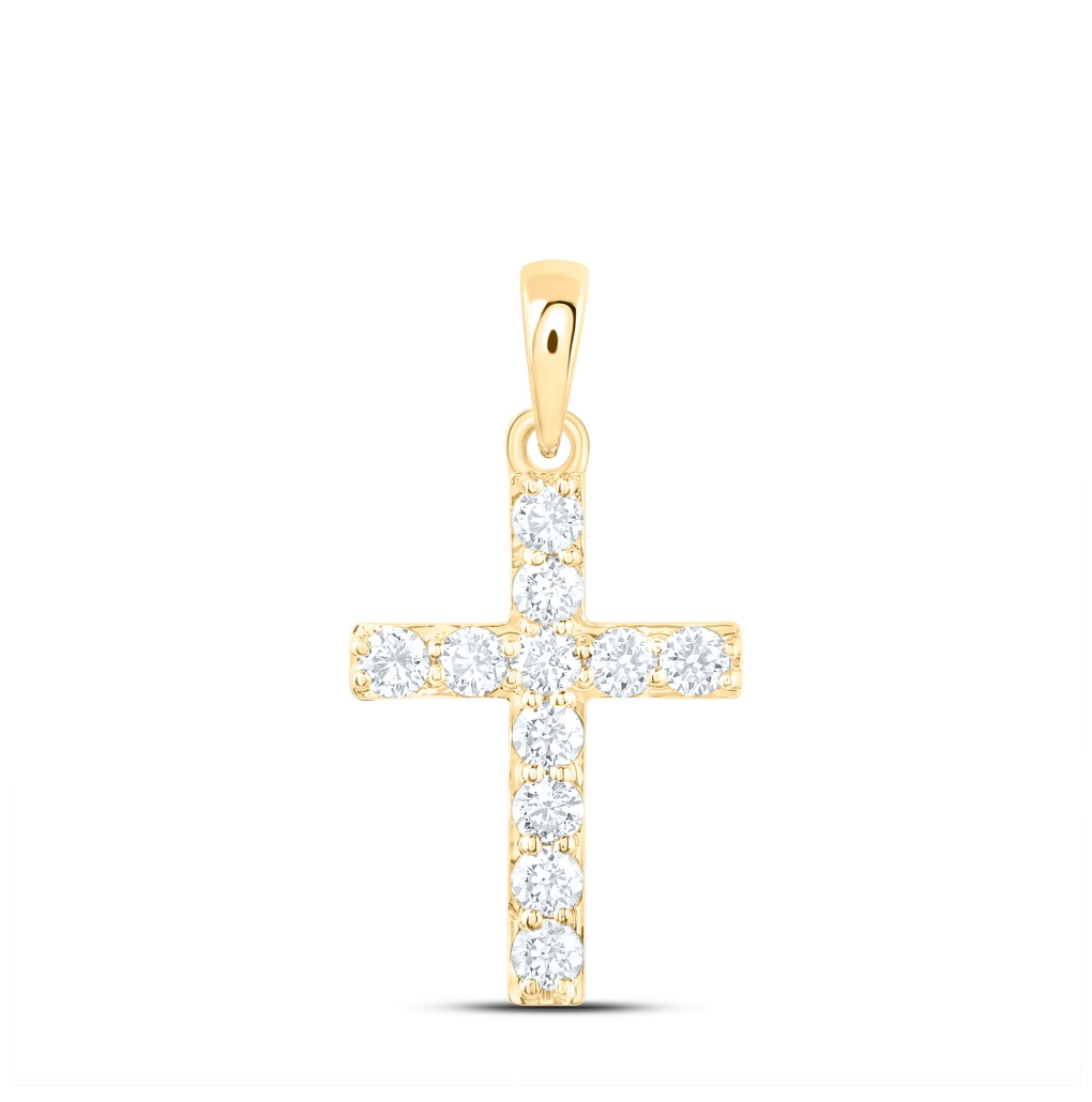 10kt Yellow Gold 1/4ctw Diamond Nk Cross Pendant