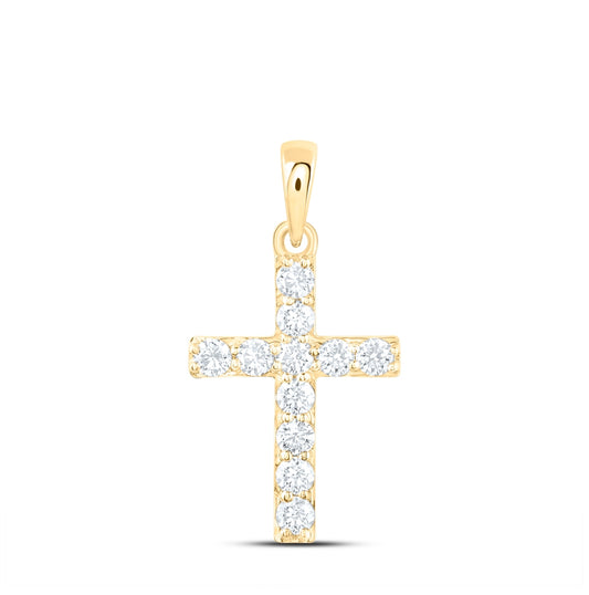 10kt Yellow Gold 1/4ctw Diamond Nk Cross Pendant
