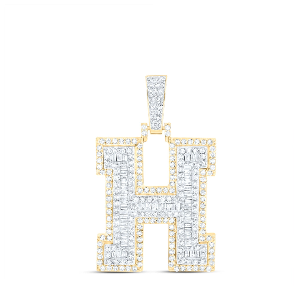 10kt Yellow Gold Diamond Nk Initial Mens Pendant