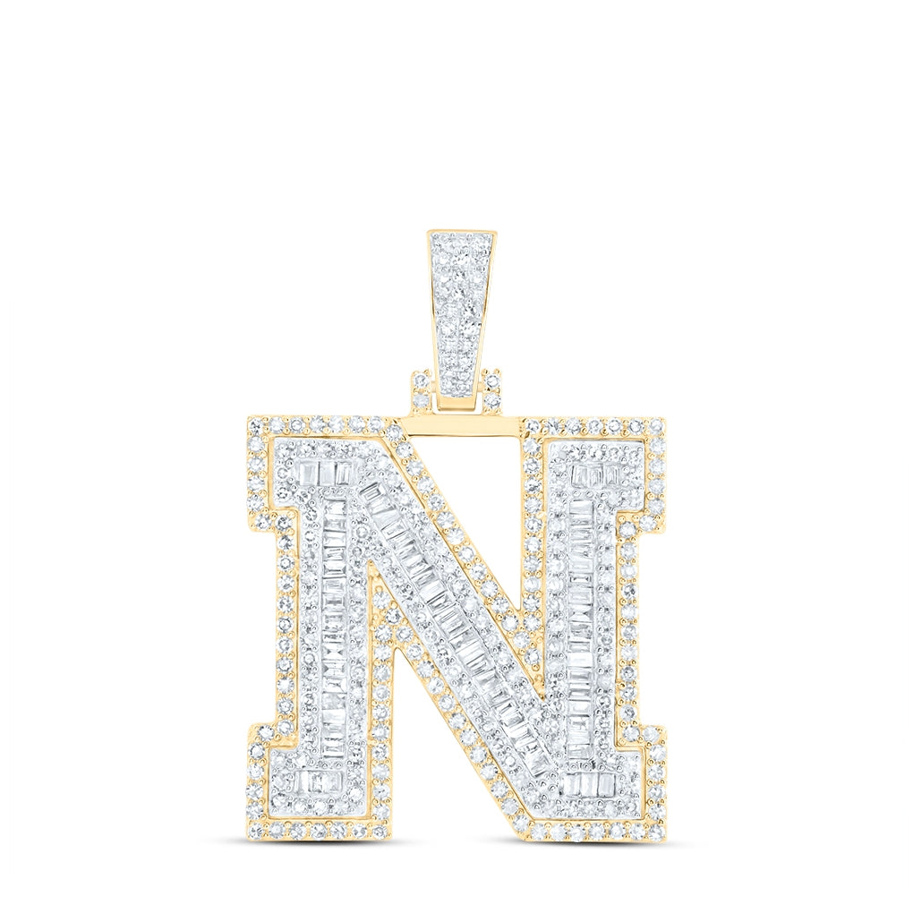 10kt Yellow Gold Diamond Nk Initial Mens Pendant